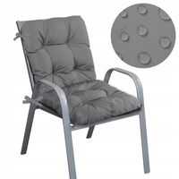 PODUSZKA NA KRZESŁO OGRODOWE 100x50 CM WODOODPORNA WIĄZANA OGRODOWA SZARY