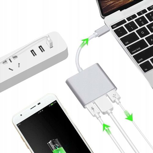 Adapter Przejściówka HUB 3w1 MHL HUB USB C HDMI 4K do MacBook Samsung na Arena.pl