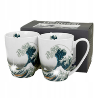 Komplet 2 kubków 350 ml HOKUSAI The Great Wave W pudełku porcelana prezent