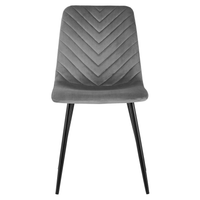 Krzesło tapicerowane Nova szare velvet z czarnymi nogami do jadalni
