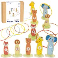 GRA ZRĘCZNOŚCIOWA RZUT DO CELU DREWNIANA  OBRĘCZE