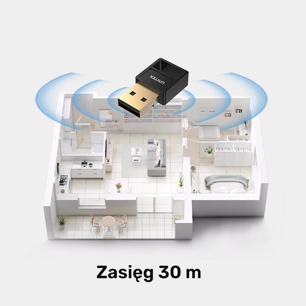 Unitek Adapter Bluetooth 5.3 BLE USB-A czarny zdjęcie 5