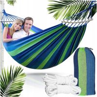 HAMAK OGRODOWY 2 OSOBOWY HUŚTAWKA XXL MOCNY MATERIAŁOWY PAŁĄK DUŻY + TORBA