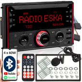 RADIO SAMOCHODOWE 2-DIN BLUETOOTH USB SD RDS LCD RGB MIKROFON PILOT ZESTAW