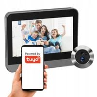 Inteligentny Wizjer Judasz Do Drzwi Kamera 4.3" z Ekranem PIR WiFi TUYA