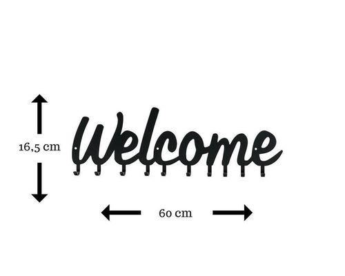 Wieszak ścienny Welcome czarny na Arena.pl