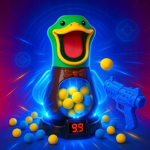 GŁODNA KACZKA XXL STRZELANIE DO CELU UCIEKA LED 2xPISTOLET PREZENT URODZINY na Arena.pl