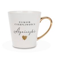 Kubek do Kawy Latte 300 ml ze Złotym Uchwytem z Nadrukiem dla Niej