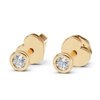 kolczyki z żółtego srebra 925 z diamentem (brylantem) 0,09 ct lab