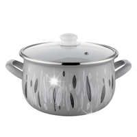 Garnek emaliowany Pyza Autumn Emalia Pleszew 22 cm 5,3L szary indukcja gaz