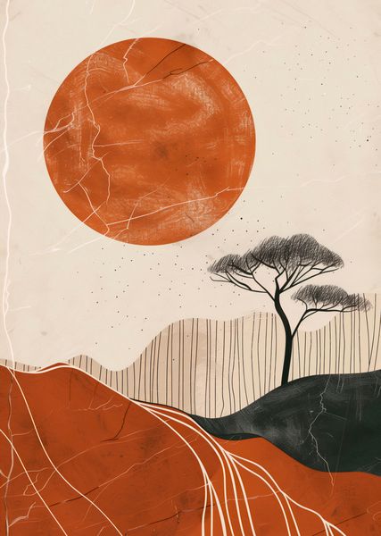 Plakat 67,5x95cm Afrykański Zachód Słońca zdjęcie 1