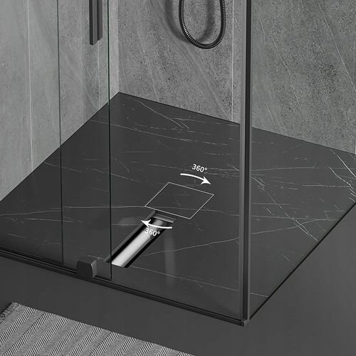 ODPŁYW LINIOWY KWADRATOWY 15x15 CM INOX OBROTOWY NISKI SYFON 360 DL07 FIX na Arena.pl