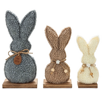 Dekoracja wielkanocna zestaw figurka króliczki zając pluszowe