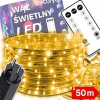 WĄŻ ŚWIETLNY LED IP67 50M GRUBY BIAŁY CIEPŁY ZEWNĘTRZNY WODOODPORNY OZDOBNY
