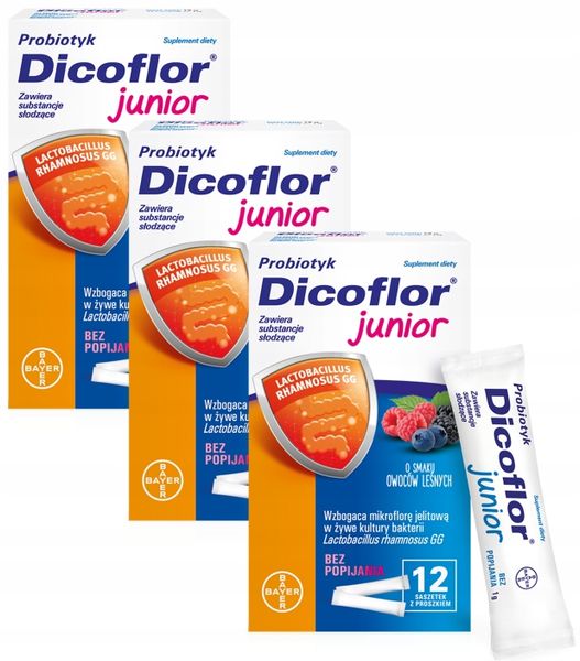 DICOFLOR JUNIOR probiotyk dla dzieci 3x12 sasz. zdjęcie 1