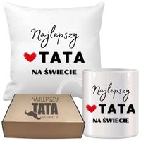 ZESTAW PODUSZKA I KUBEK ORYGINALNY PREZENT DLA TATY TEŚCIA DZIEŃ OJCA TATA
