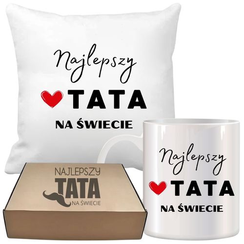 ZESTAW PODUSZKA I KUBEK ORYGINALNY PREZENT DLA TATY TEŚCIA DZIEŃ OJCA TATA na Arena.pl