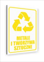 Tabliczka PIONOWA znak informacyjny nadruk 30x20 METALE I TWORZYWA SZTUCZNE