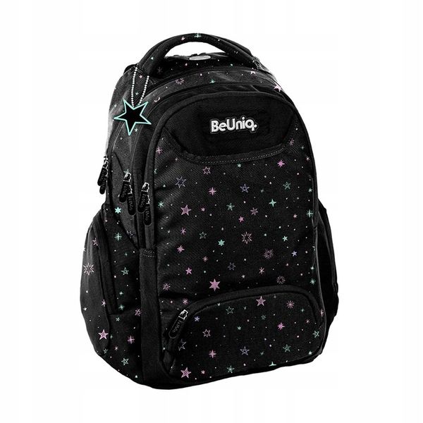 PLECAK SZKOLNY BEUNIQ MŁODZIEŻOWY BEUNIQ STARS CZARNY W GWIAZDKI zdjęcie 1