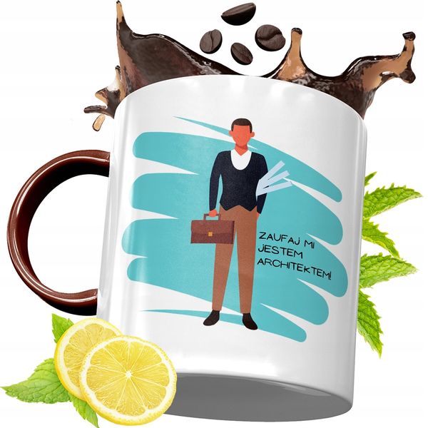 Kubek Bordowy Dla Architekta Na Urodziny Prezent Z Nadrukiem Ze Zdjęciem zdjęcie 1