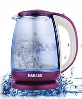 CZAJNIK ELEKTRYCZNY MARADO BEZPRZEWODOWY MA-0607 SZKLANY 2L 1500W FIOLETOWY