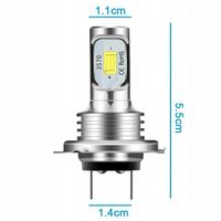2x ŻARÓWKI LED H7 BARDZO MOCNE 8000LM 6500K 1:1 CANBUS 50000H 80W DC 12-24V