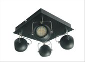 Tony plafon 4x3W LED GU10 czarny matowy