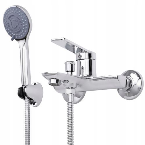 Bateria wannowa z prysznicem i wężem ścienna kran do wanny prysznic na Arena.pl