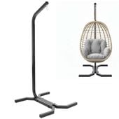 Stojak na krzesło ogrodowe, wiszące 180 kg stelaż na huśtawkę bocianie gniazdo, kokon czarny