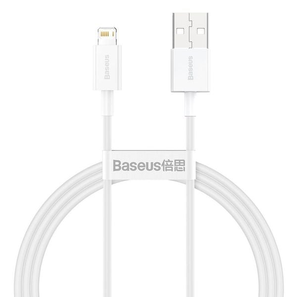 KABEL BASEUS SUPERIOR SERIES 2.4A 1M USB/LIGHTNING WHITE zdjęcie 1