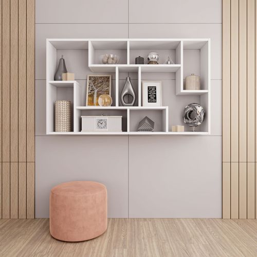 Regał ścienny podłogowy pionowy poziom kolor biały na Arena.pl