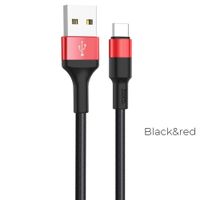 Kabel USB A do USB C Hoco 2A 1 m X26 czarno czerwony