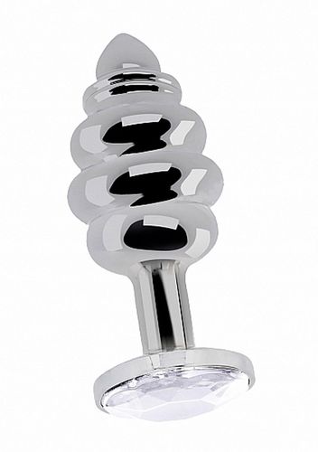 Ribbed Diamond Plug - 3.75 Inch - Silver na Arena.pl