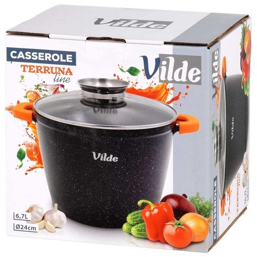 garnek granitowy wysoki 6,7l 24cm z pokrywą z aromatyzerem terruna 199110 na Arena.pl