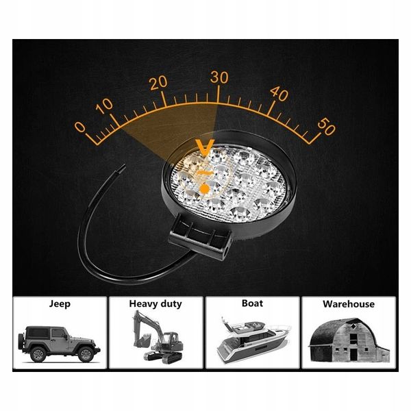 Halogen lightbar-doświetlacz Led 27W 2400lm okrągł zdjęcie 7