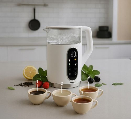 CZAJNIK ELEKTRYCZNY REGULACJA TEMPERATURY BIAŁY DIGITAL 40-100°C 1,7L 2200W na Arena.pl