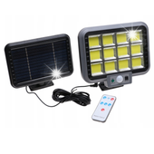 LAMPA SOLARNA LED COB PANEL CZUJNIK RUCHU ZMIERZCHU MOCNA +PILOT OGRODOWA
