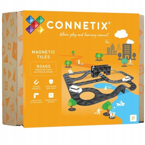 Klocki magnetyczne drogi Creative Roads Pack 48 elementów Connetix na Arena.pl