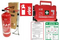 Zestaw PPOŻ BHP gaśnica 2kg Apteczka Instrukcje