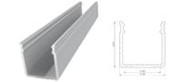Nawierzchniowy profil ALU surowy 16x16mm 1000mm SURFACE raw alu