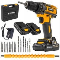 WKRĘTARKA AKUMULATOROWA 21V MOCNA WIERTARKA WKRĘTAK ZAKRĘTARKA 2xAKU + BITY