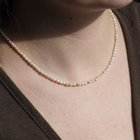 Naszyjnik - Białe Perły hodowane i srebro złocone