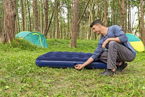 Dmuchany Materac Do Spania Queen 2-Osobowy Flokowany Bestway 203X152X22Cm na Arena.pl