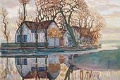 Plakat 30x20cm Farm near Duivendrecht, Piet Mondrian Vintage Salon