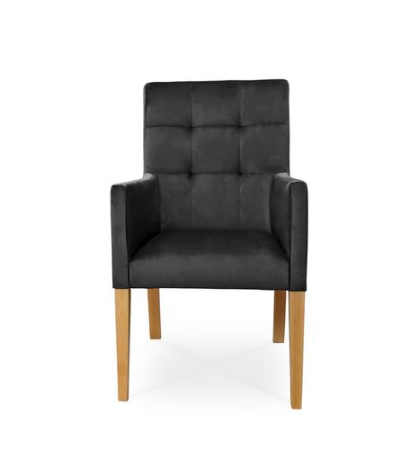 Fotel CAROL / czarny / noga dąb / R100 na Arena.pl