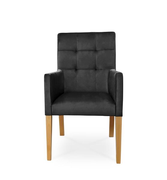 Fotel CAROL / czarny / noga dąb / R100 zdjęcie 2