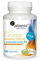 Aliness Cytrynian magnezu MAGNEZ POTAS B6 P-5-P ZMĘCZENIE VEGE 100k