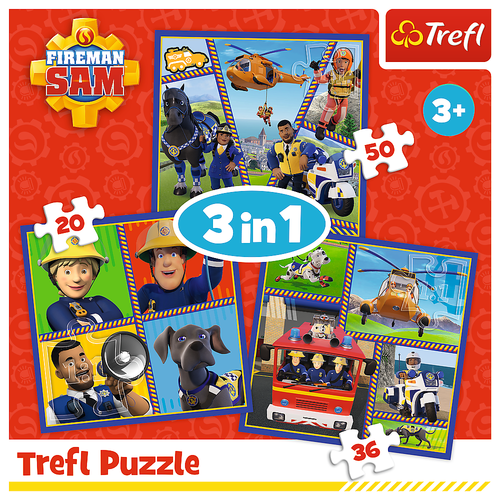 Puzzle "3in1" - Dzień Strażaka Sama Trefl 34868 na Arena.pl