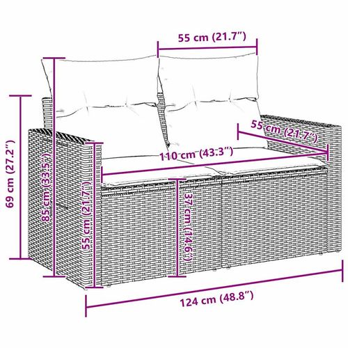Zestaw Sof na Ogród z przechowywaniem 11 pcs Beżowy Polirattan na Arena.pl