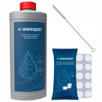 Odkamieniacz Wessper do ekspresu 1L + Tabletki odtłuszczające 10x + Wycior